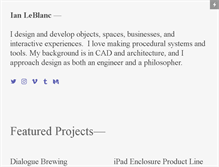 Tablet Screenshot of ianleblanc.com
